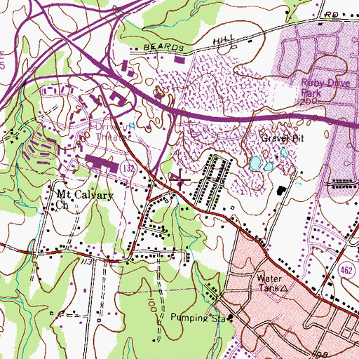Topographic Map of Bush Chapel Shopping Center, MD