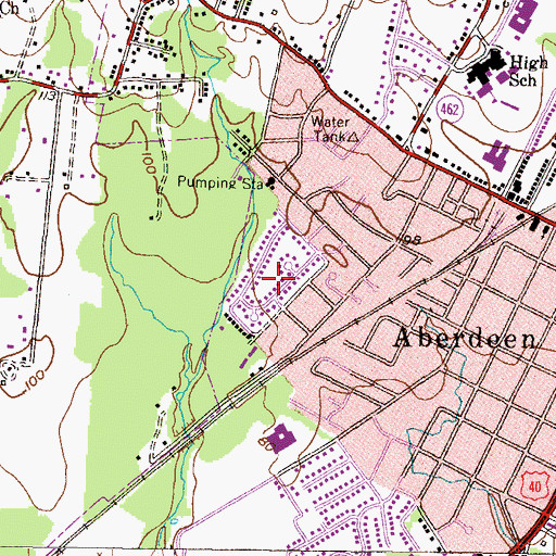 Topographic Map of Chesapeake Acres, MD