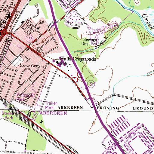 Topographic Map of First Baptist Church of Aberdeen, MD