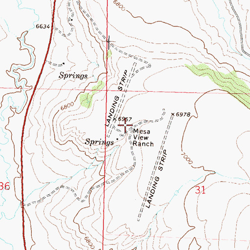 Topographic Map of Mesa View Ranch, CO
