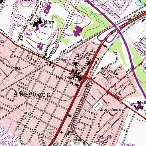 Topographic Map of Grace United Methodist Church, MD