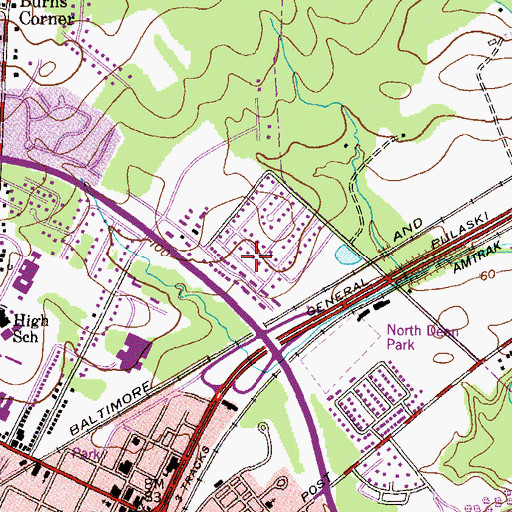 Topographic Map of Green Valley, MD