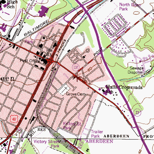Topographic Map of Grove Presbyterian Church, MD