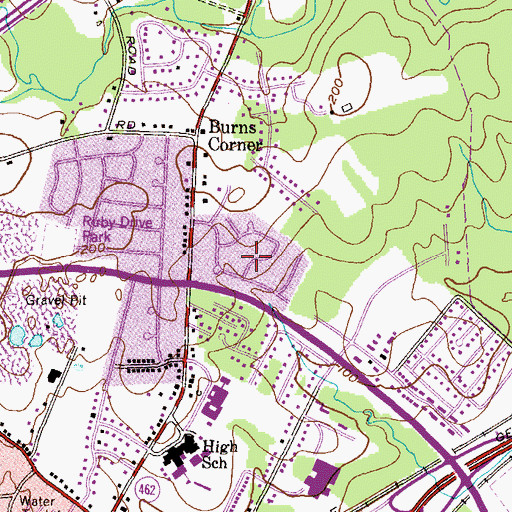 Topographic Map of Hillcrest Manor, MD