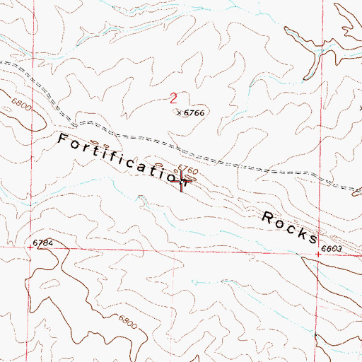 Topographic Map of Fortification Rocks, CO