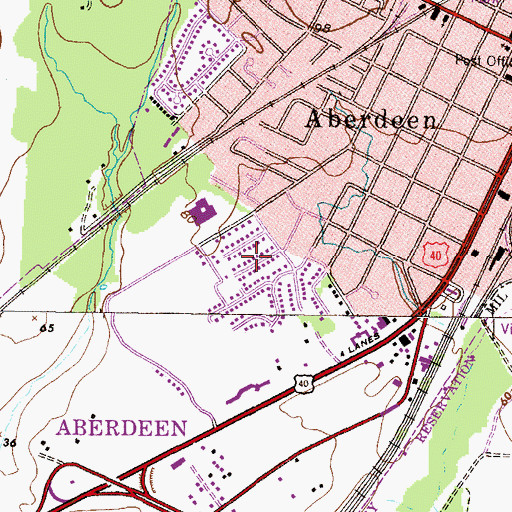 Topographic Map of Hillside, MD