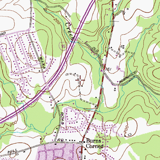 Topographic Map of Maxa Woods, MD