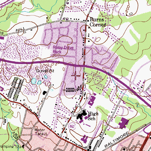 Topographic Map of Paradise Manor, MD