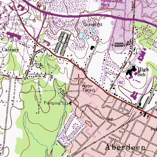 Topographic Map of Royal Acres, MD