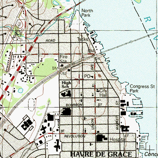 Topographic Map of Saint James African Methodist Episcopal Church, MD