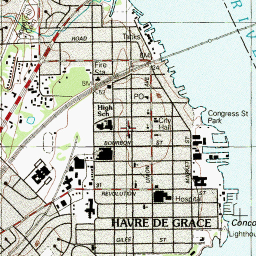 Topographic Map of Saint Patricks School, MD