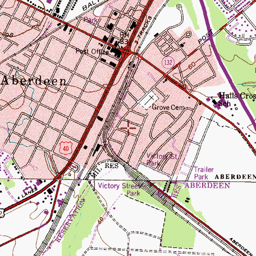 Topographic Map of Sherwood Homes, MD
