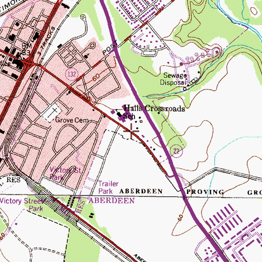 Topographic Map of Swan Meadows Park, MD