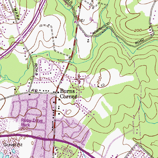 Topographic Map of Windemere Estates, MD