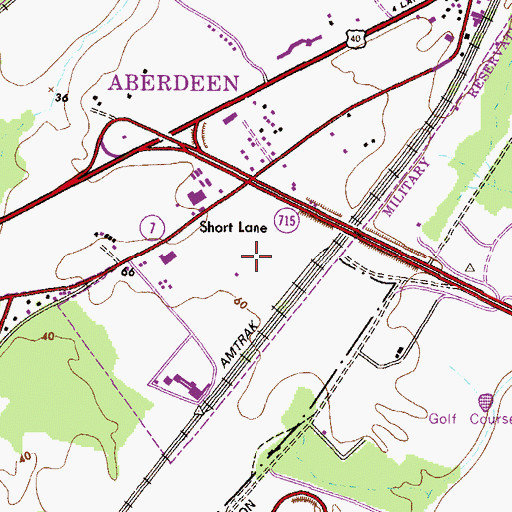 Topographic Map of Aberdeen Industrial Center, MD