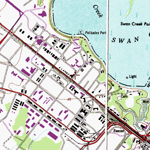 Topographic Map of Aberdeen Proving Ground Post Office, MD