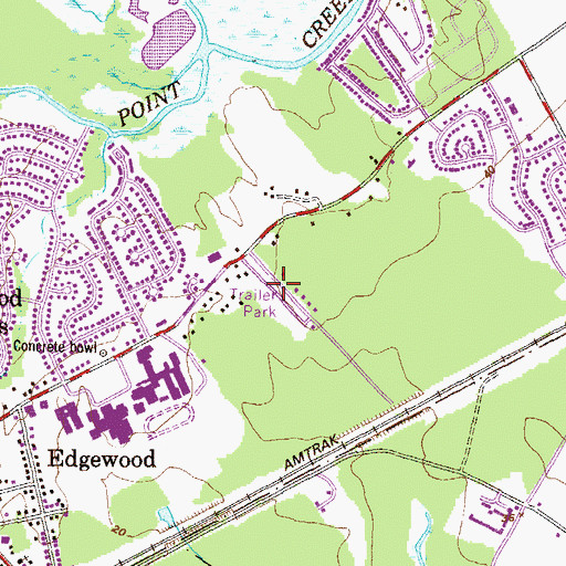 Topographic Map of Perry's Mobile Home Park, MD