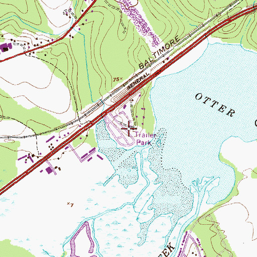 Topographic Map of Reeds at Bayview Mobile Home Park, MD