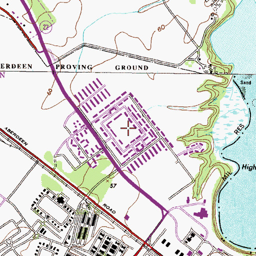 Topographic Map of Bayside Village, MD