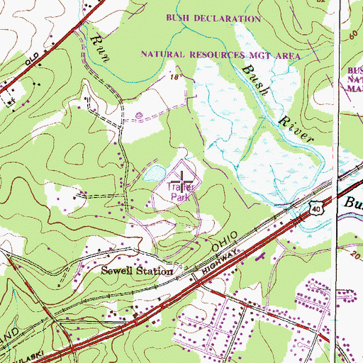 Topographic Map of Beechwood Mobile Home Park, MD