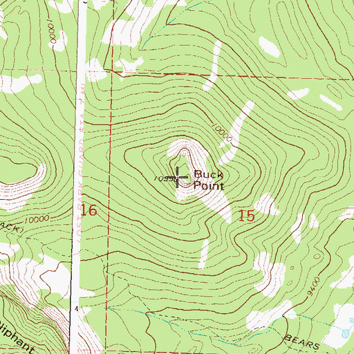 Topographic Map of Buck Point, CO