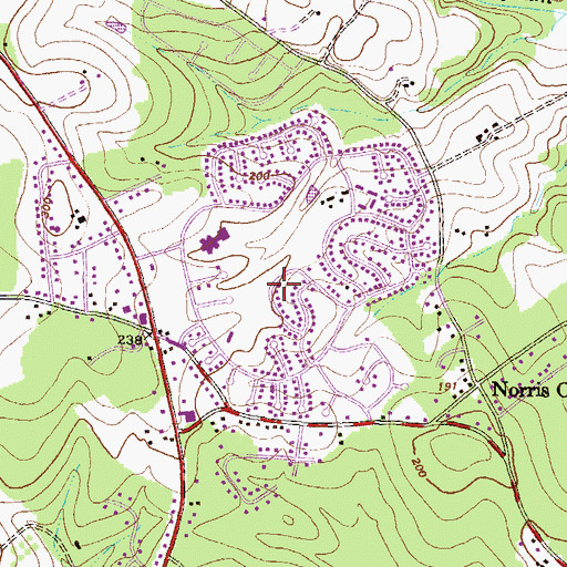 Topographic Map of Box Hill North, MD