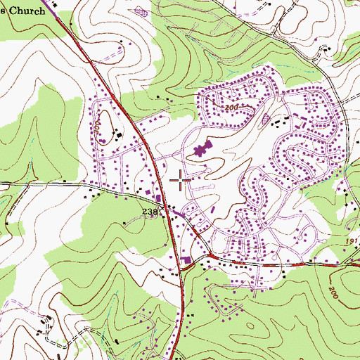 Topographic Map of Box Hill Square Shopping Center, MD