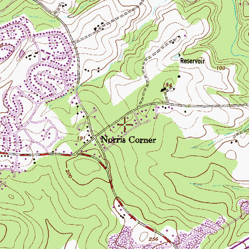 Topographic Map of Bradford Barrens, MD