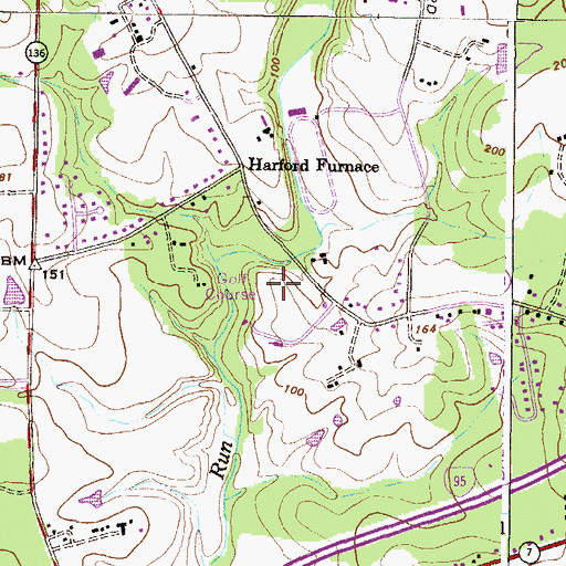 Topographic Map of Bren-Mar Golf Course, MD