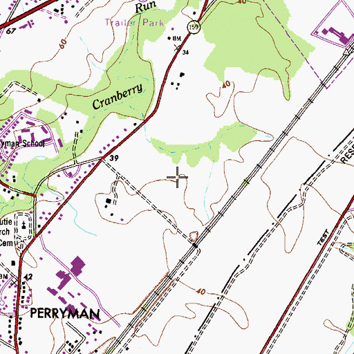 Topographic Map of Channel Industrial Park, MD