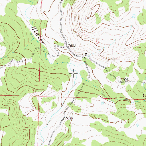 Topographic Map of South Fork Slater Creek, CO