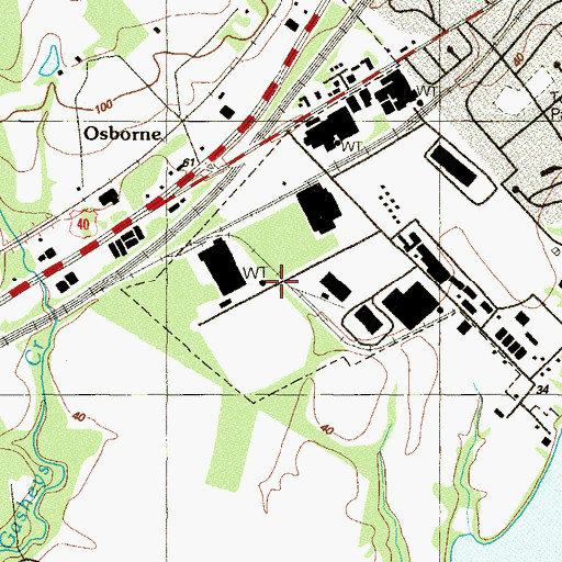 Topographic Map of Chesapeake Industrial Park, MD