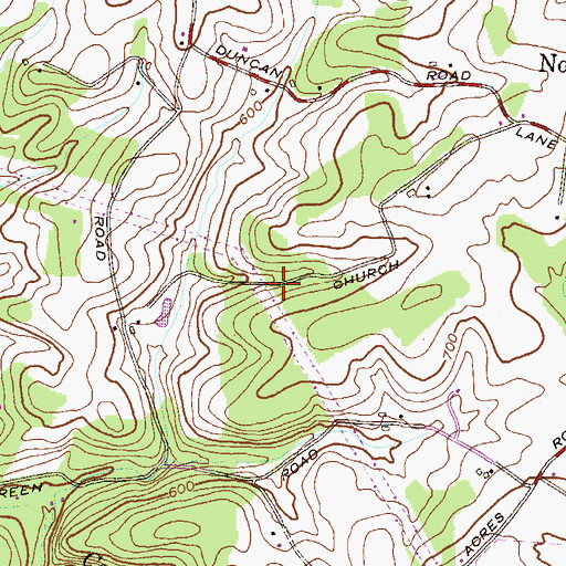 Topographic Map of Church Lane Spring, MD