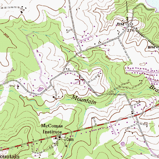 Topographic Map of Claggerts Forest, MD
