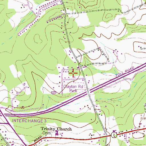 Topographic Map of Clayton Manor, MD