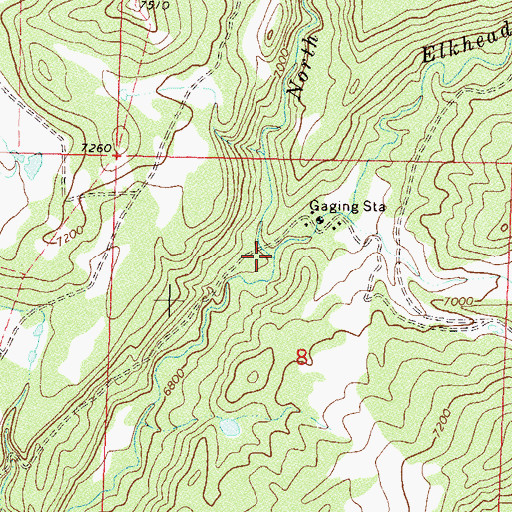 Topographic Map of North Fork Elkhead Creek, CO