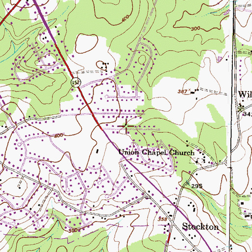 Topographic Map of Dunwood, MD