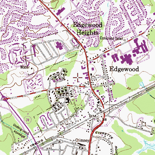 Topographic Map of Edgewood Area Health Clinic, MD