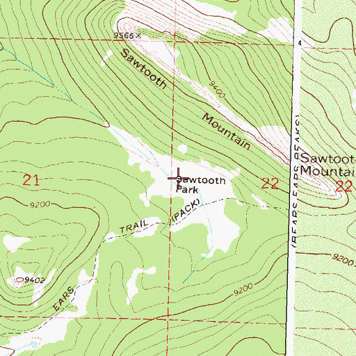 Topographic Map of Sawtooth Park, CO
