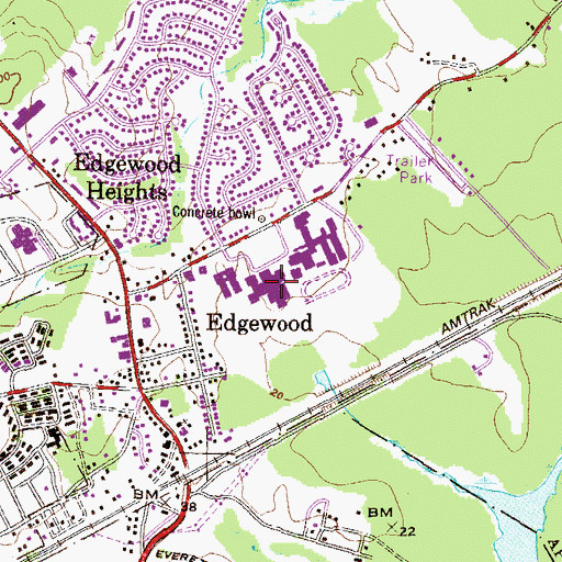 Topographic Map of Edgewood Middle School, MD