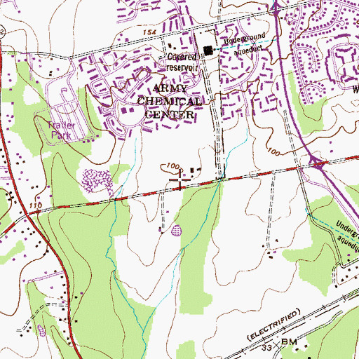 Topographic Map of Edgewood Park, MD