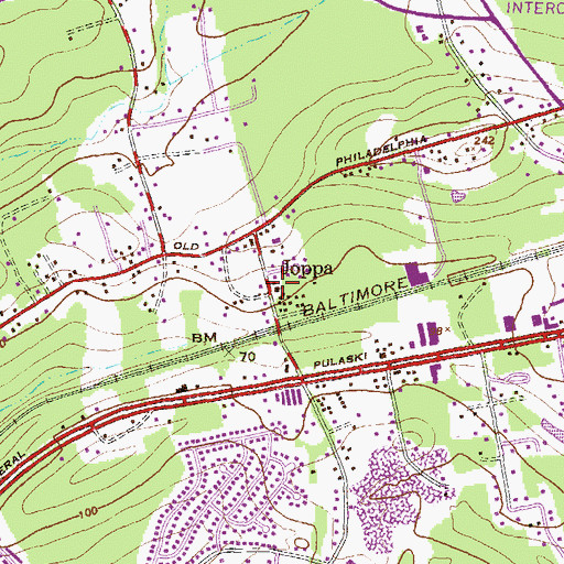 Topographic Map of Faith Baptist Church, MD