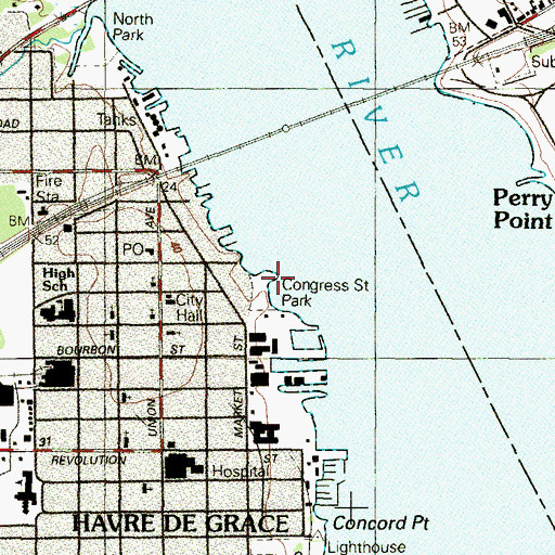 Topographic Map of Ferry Wharf, MD