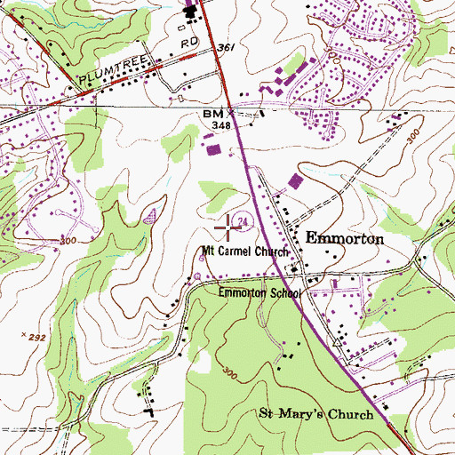 Topographic Map of Festival at Bel Air Shopping Center, MD