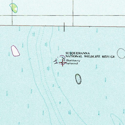 Topographic Map of Fishing Battery Lighthouse, MD