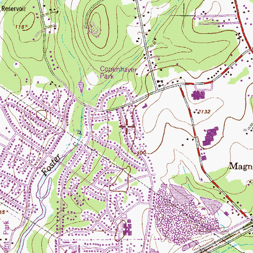 Topographic Map of Foster Branch, MD