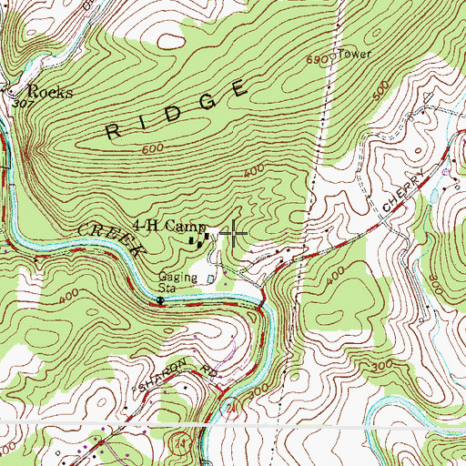 Topographic Map of Four-H Camp Spring, MD