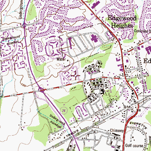 Topographic Map of Harford Commons, MD