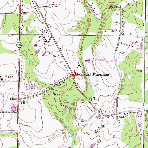 Topographic Map of Harford Furnace Historic District, MD