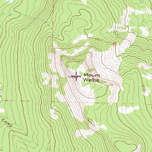 Topographic Map of Mount Welba, CO